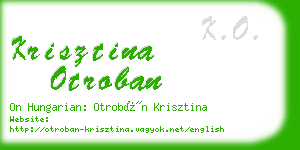 krisztina otroban business card